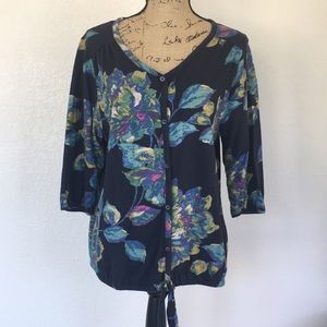 Sonoma XL Navy Floral top